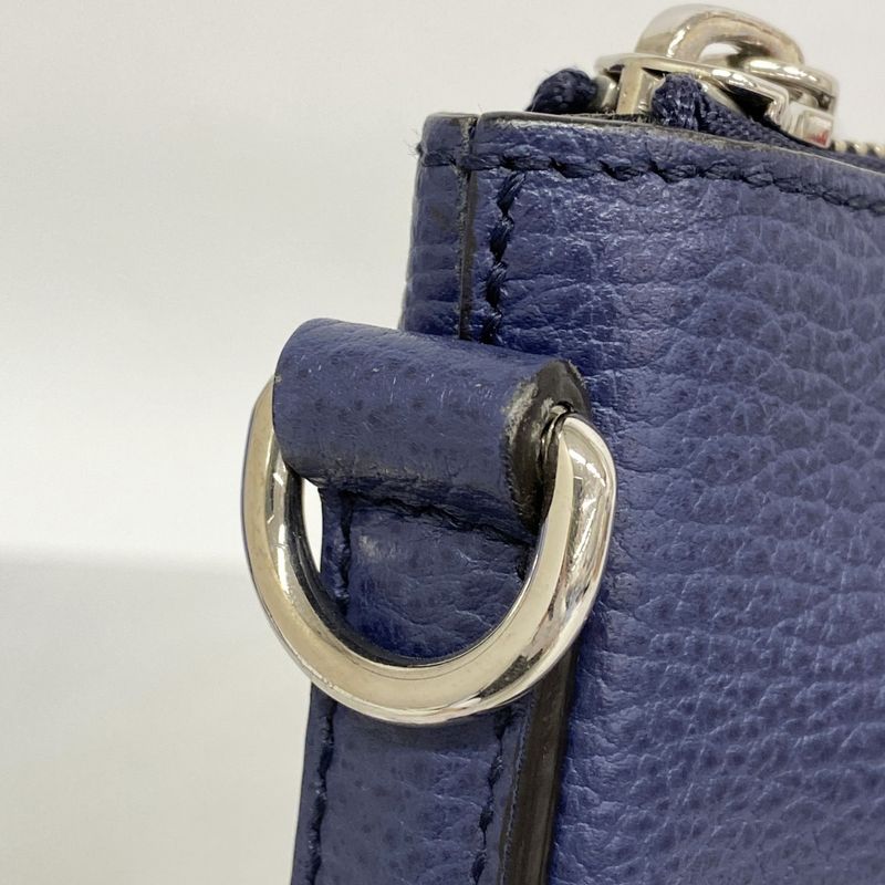 Gucci Clutch Bag 387075 Leather Navy Silver Hardware Men's