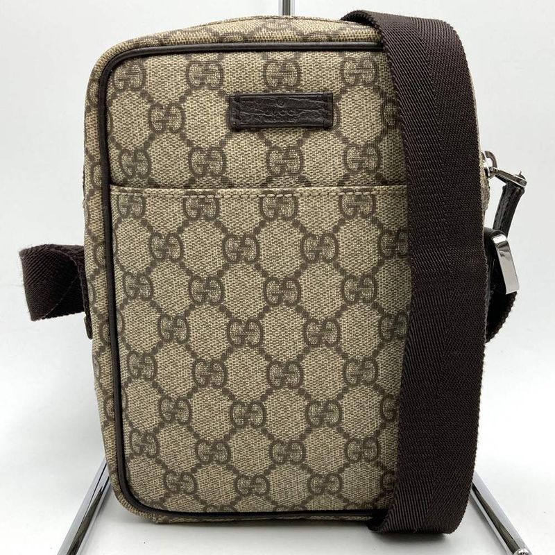 Gucci 122754 Shoulder Bag GG Supreme Brown Beige Ladies Men Fashion Vintage
