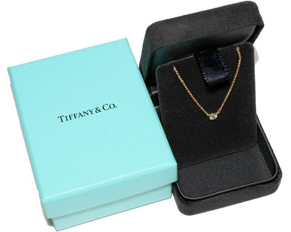 Tiffany & Co Pendant Necklace 18K Yellow Gold Diamond 018ct F-vvs1-3excellent-no