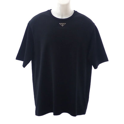 Prada Triangle Logo Ujn861 Short Sleeve T-Shirt Cotton Black