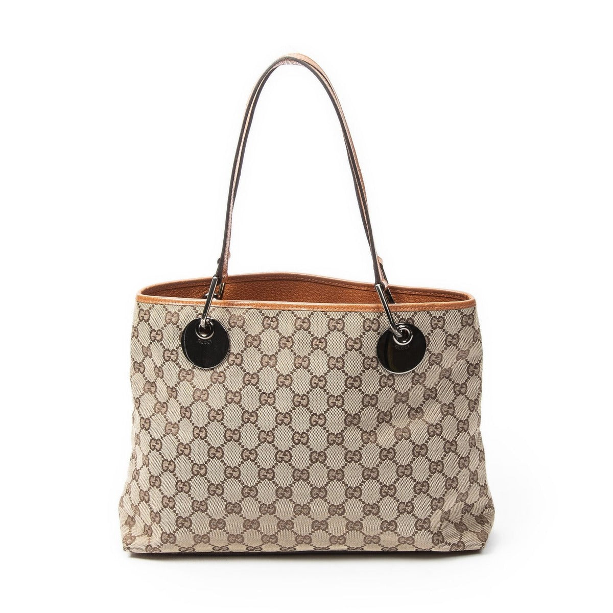 Gucci Small Eclipse Tote Beige Orange GG Canvas