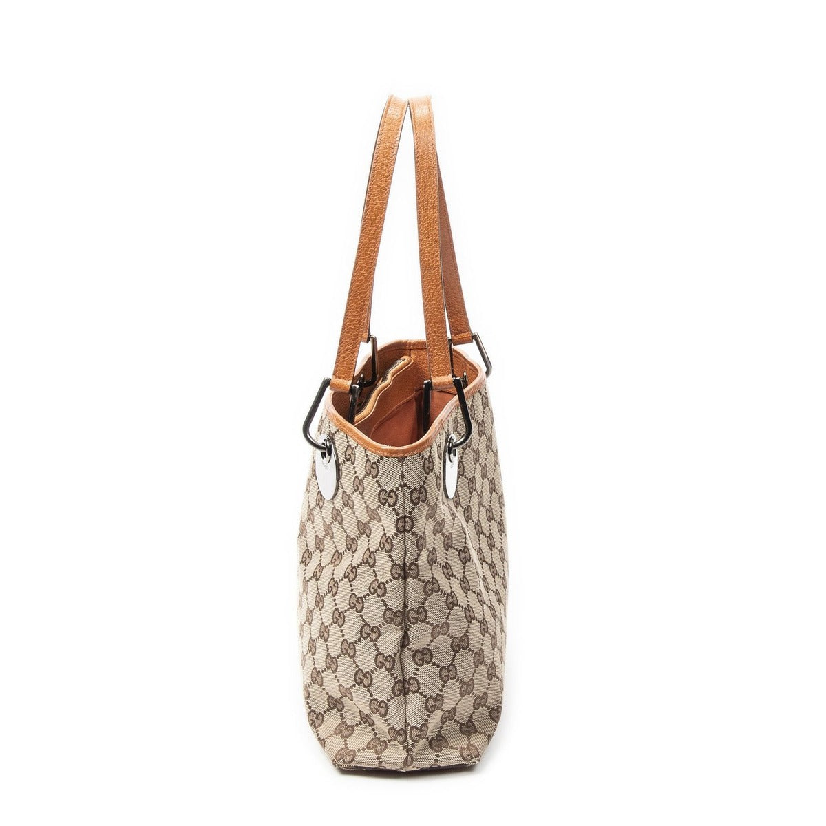 Gucci Small Eclipse Tote Beige Orange GG Canvas — view 3