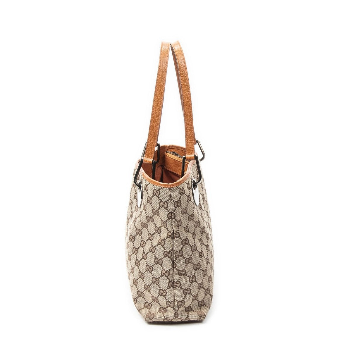 Gucci Small Eclipse Tote Beige Orange GG Canvas — view 4