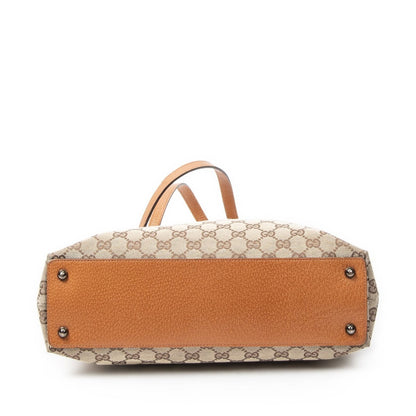 Gucci Small Eclipse Tote Beige Orange GG Canvas — view 6