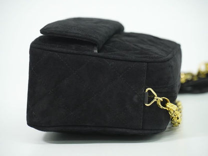 Authentic Chanel Coco Mark Matelasse Tassel Chain Shoulder Bag Pochette Nubuck