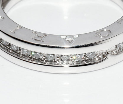 Bulgari Ring 18K White Gold Diamond 045ct Bzero1 Ring XS Full Diamond 329354
