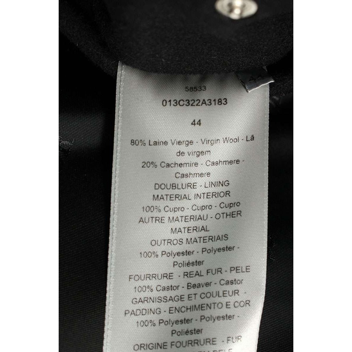 Dior Cashmere Blend Fur Coat 44 — view 3