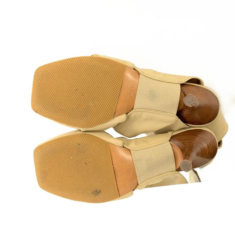 Celine | 2018ss | Phoebe Period Wrap Buckles Ankle Boots | 36 1 2 | Beige |