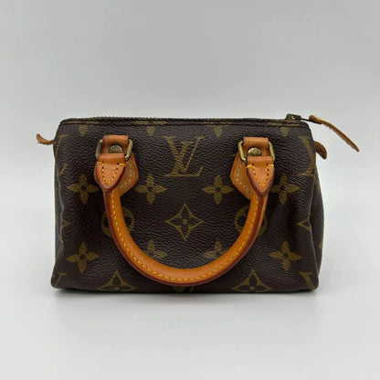 Louis Vuitton Monogram Canvas Shoulder Bag Mini Speedy Brown
