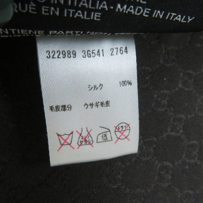 Gucci 322989 Lapin Fur Leopard Pattern Lining 100% Silk GG Pattern Shawl /