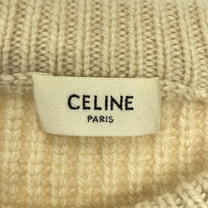 Celine - 100% Cashmere Ribbed Oversized Chunky Knit - S - Beige - Women's