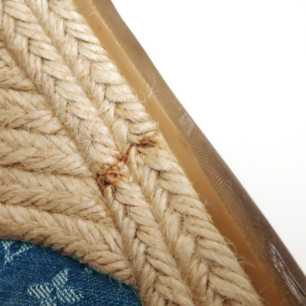 Louis Vuitton Monogram Denim Wedge Sole Sandals 36 Espadrilles Louis Vuitton