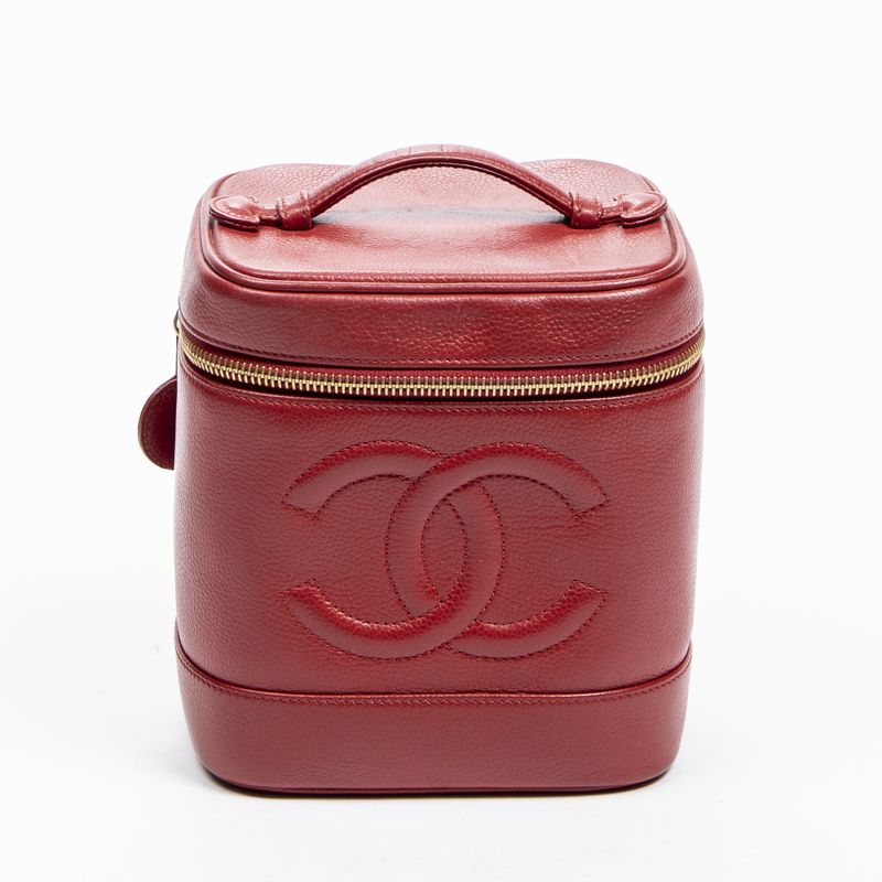 Chanel Vanity Case Red Caviar Leather A