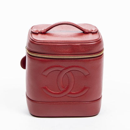 Chanel Vanity Case Red Caviar Leather A