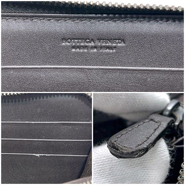 Bottega Veneta Round Zipper Long Wallet Brown Intrecciato Excellent Condition