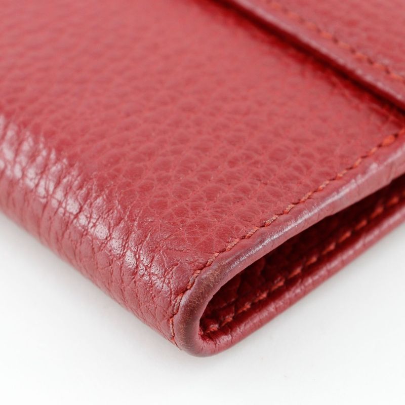 Gucci GG Marmont 456122 Leather Red Ladies Fold Wallet