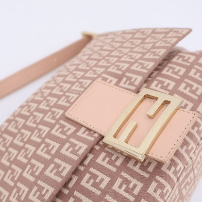 Fendi Zucchino Mamma Bucket Canvas Leather Shoulder Bag — view 5