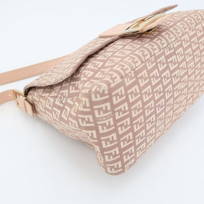 Fendi Zucchino Mamma Bucket Canvas Leather Shoulder Bag — view 6