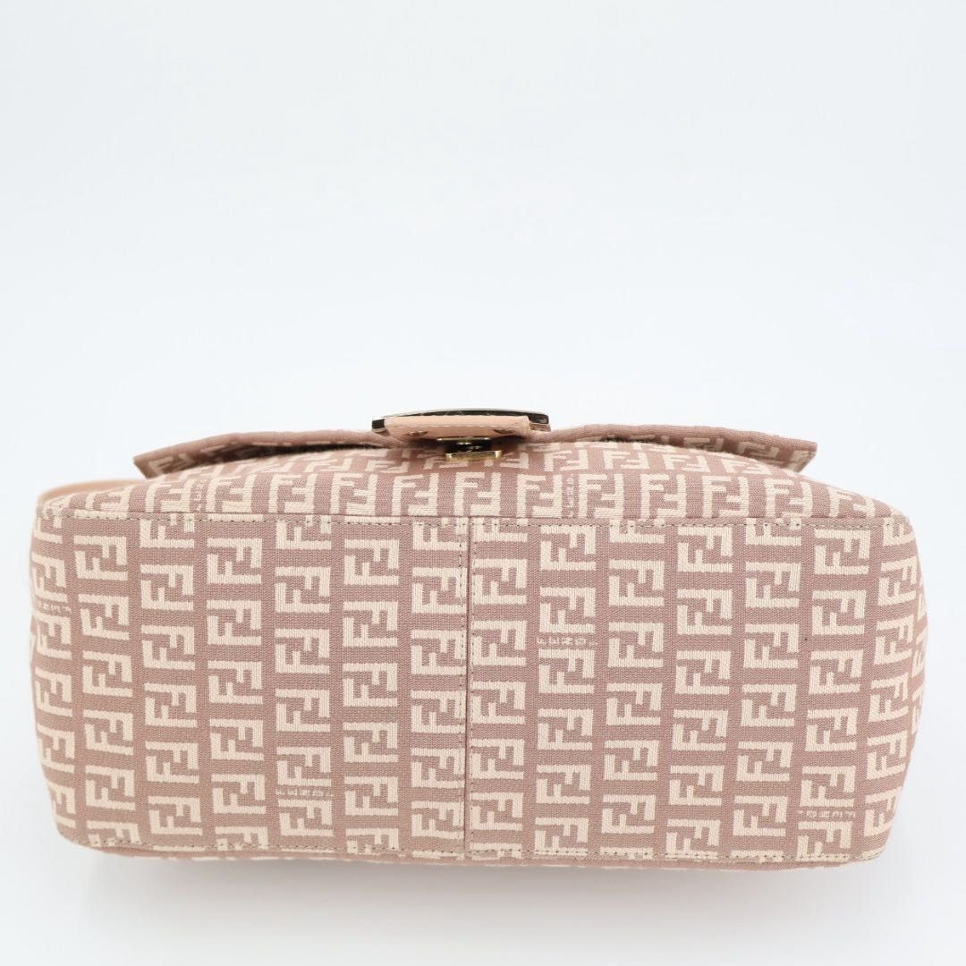 Fendi Zucchino Mamma Bucket Canvas Leather Shoulder Bag — view 7