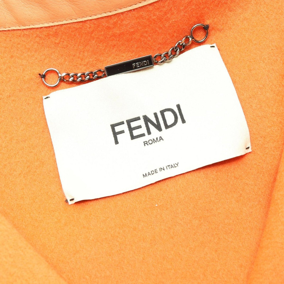 Fendi Orange Wool Coat Clothing Outerwear — view 3