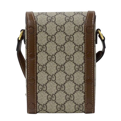 Gucci Bag Women's Brand Shoulder Bag GG Supreme Horsebit 1955 Mini Bag Beige