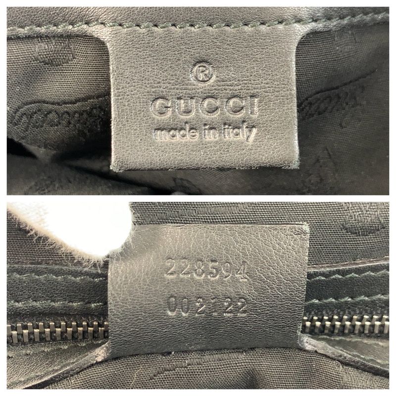 Gucci Horsebit Guccissima Black Silver Hardware Leather 228594 Handbag Shoulder