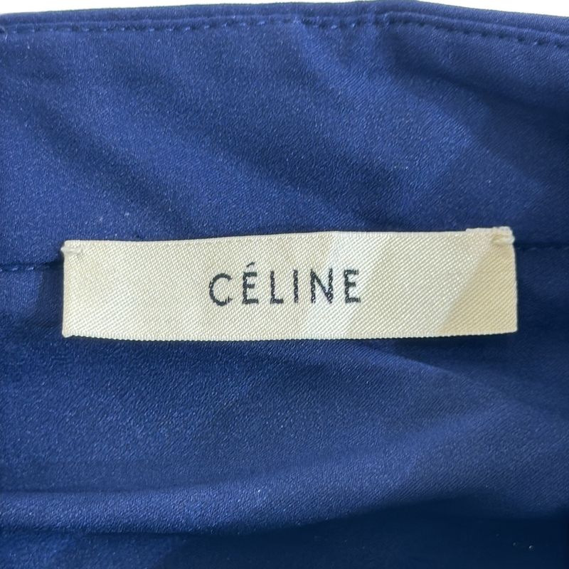 Celine Phoebe Period Silk Panel Shirt 2 0l80 5944 Blue 34