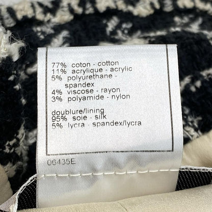 Chanel Jacket Size 42 L Women's P09771 Black And Ivory Tweed / Long Sleeves /