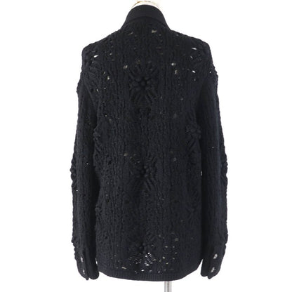 CHANEL P72095k10354 100% Cashmere Openwork Knit Cardigan With Coco Mark Buttons