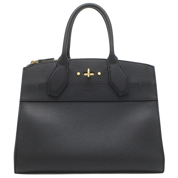 Louis Vuitton 2-Way Bag City Steamer MM Leather Noir Gold Black Handbag
