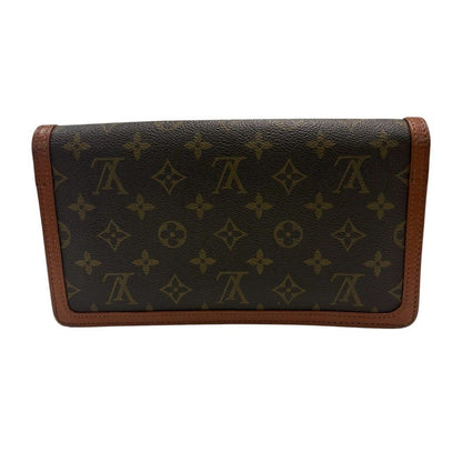 Louis Vuitton Monogram Pochette Dam Brown Gold Leather Clutch — view 2