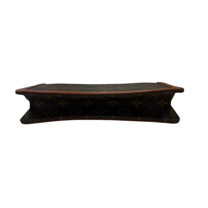 Louis Vuitton Monogram Pochette Dam Brown Gold Leather Clutch — view 3