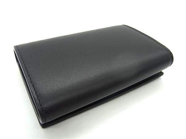 Double Saint Laurent Leather 6-ring Key Case Key Case Ladies Men's Black