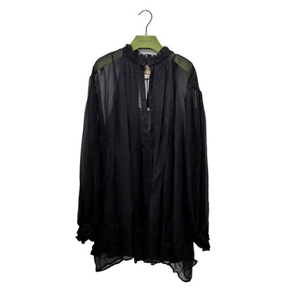 Gucci See Through Shirt With Inner Size 38 Black Long Sleeve