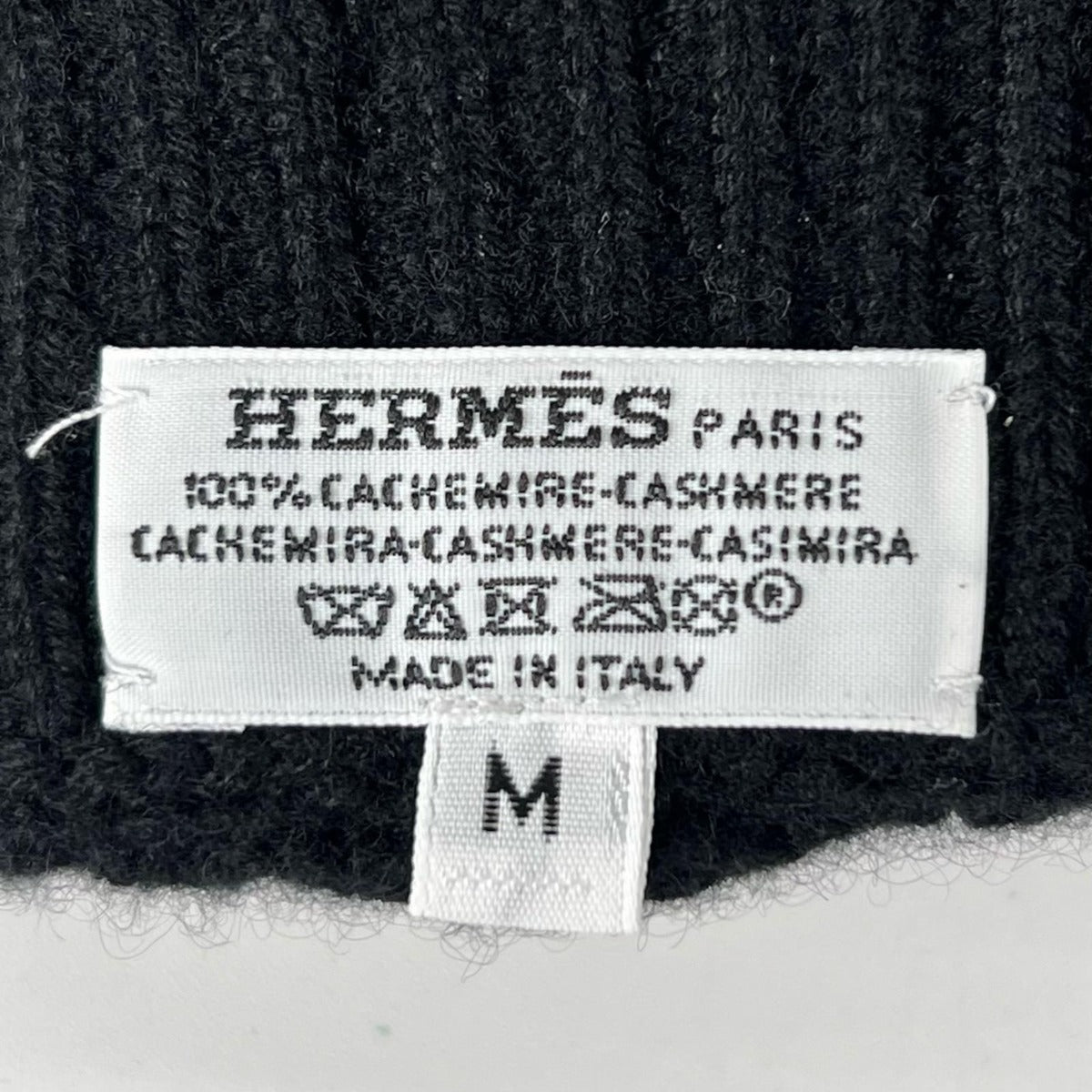 Hermes Cashmere Pattern Knit Gloves Black — view 6