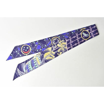 Hermes Twillye Scarf Silk Twill Navy Multi — view 2