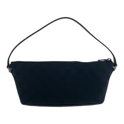 Gucci Black Silver Hardware GG Canvas/leather 039 1103 Handbag Accessory Pouch