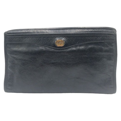 Gucci Interlocking Black Leather Clutch Bag Second