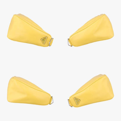 Prada Triangle Embossed Logo Yellow Leather 1bh1907/d