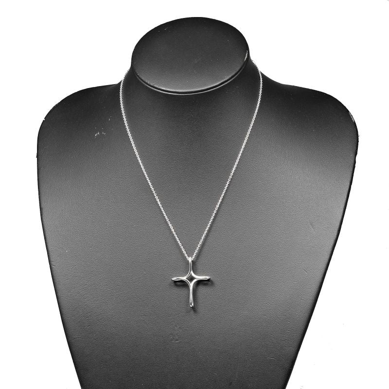 Tiffany & Co Open Cross Silver 925 Ladies 6.54g Necklace