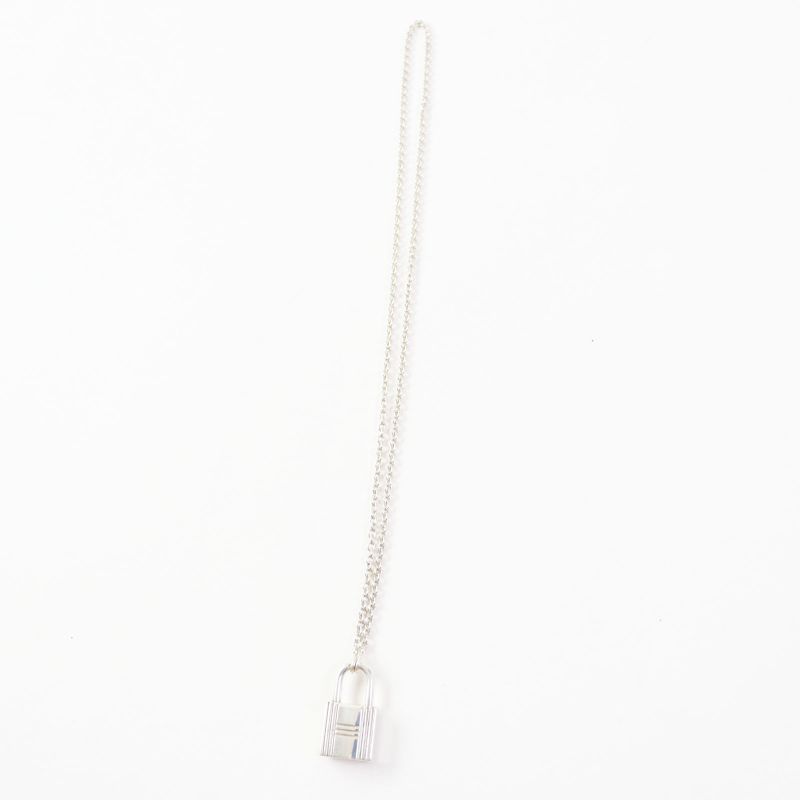 Hermes Ag925 Cadenas Chain Necklace/pendant Silver With Box And Case Weight