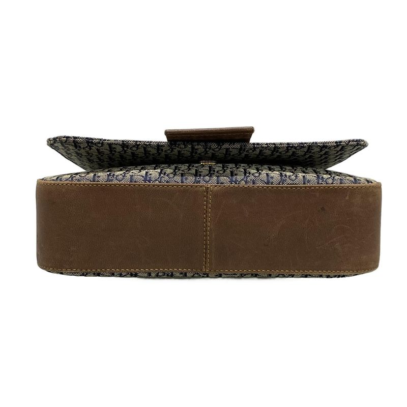 Dior/christian Dior Shoulder Bag Street Chic/trotter Navy And Ivory And Brown