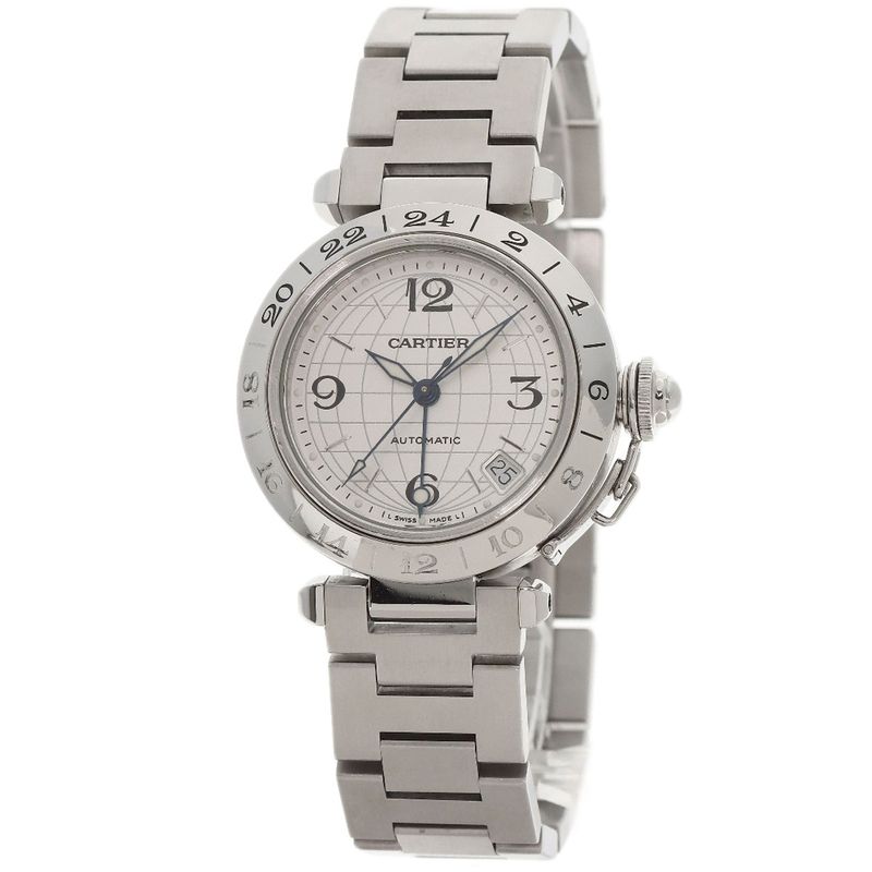 Cartier W31078m7 Pasha C Meridian Watch SS Boys