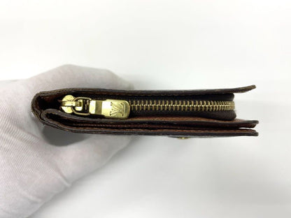 Louis Vuitton Monogram Compact Zipped Folding Wallet M61667 Brown Made In Spain