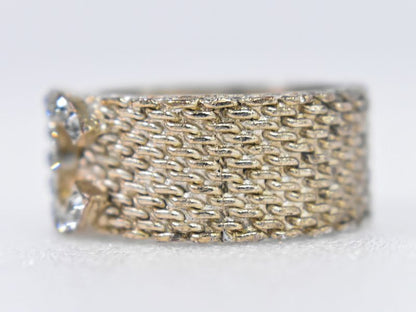 Authentic Chanel Coco Mark Rhinestone Ring Size 14 GP Gold Plated Coco Mark