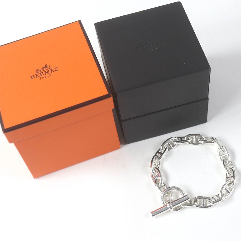Hermes 2022 Chaine D'ancre GM 16-frame Bracelet Ag925 Silver With Box And Case