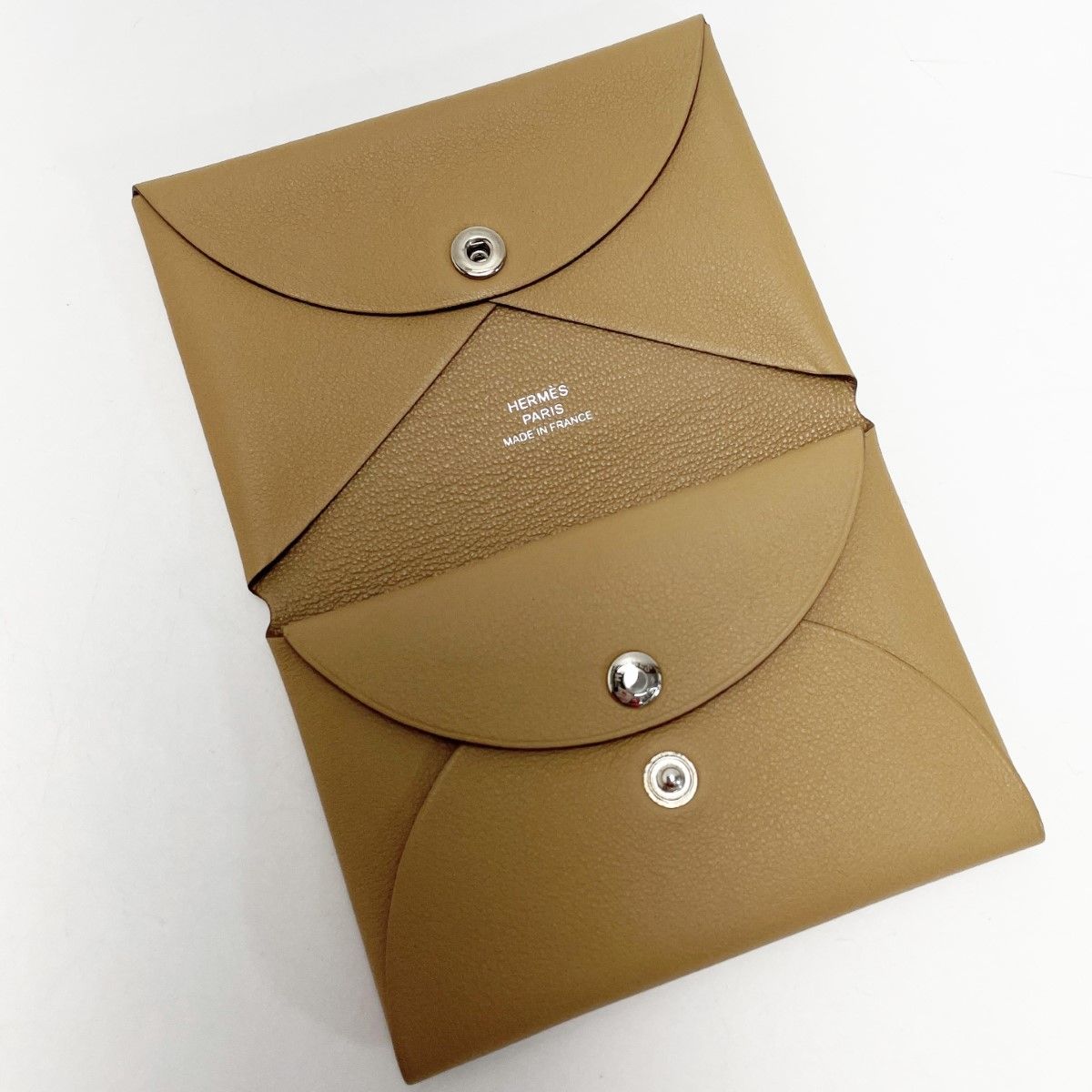 Hermes Calvi Duo Imprime U Stamped Card Case Coin Case Biscuit Swift with Box