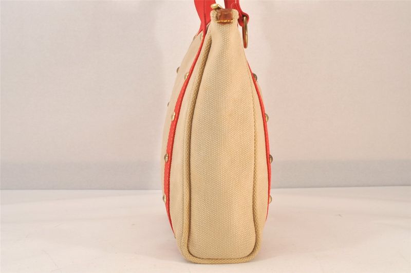 Louis Vuitton Antigua Cabas MM Tote Bag Beige Red M40035 LV 1728n