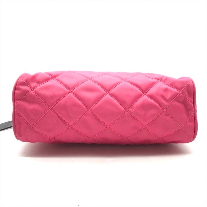 Prada Nylon Tessuto Quilted Pouch Case Pink