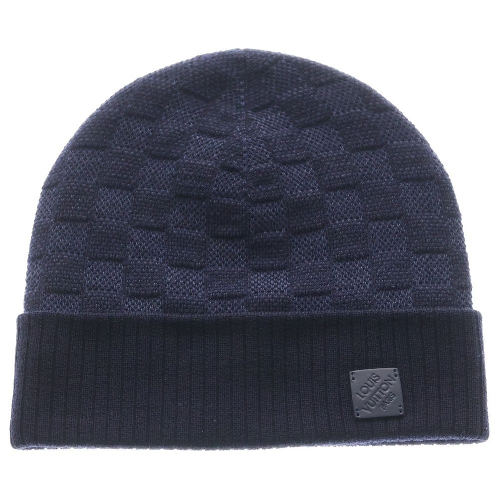 Louis Vuitton Damier Neo Petite Knit Hat Beanie Navy Sweater